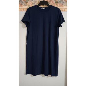J. Crew Merchantile Large Blue Casual Travel Minimalist Comfy Errands Shirt Dres